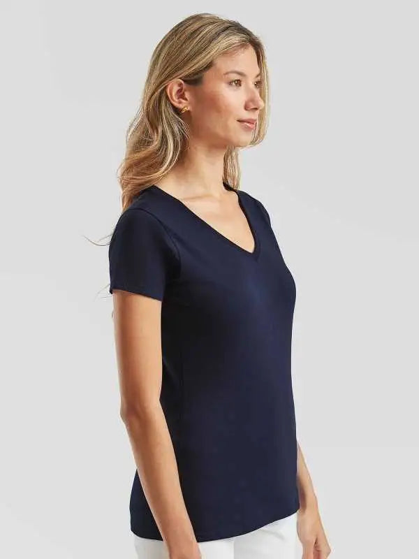 Fruit of the Loom Ladies Valueweight T-Shirt Scollo V Donna