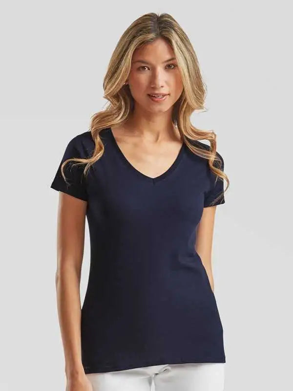 Fruit of the Loom Ladies Valueweight T-Shirt Scollo V Donna