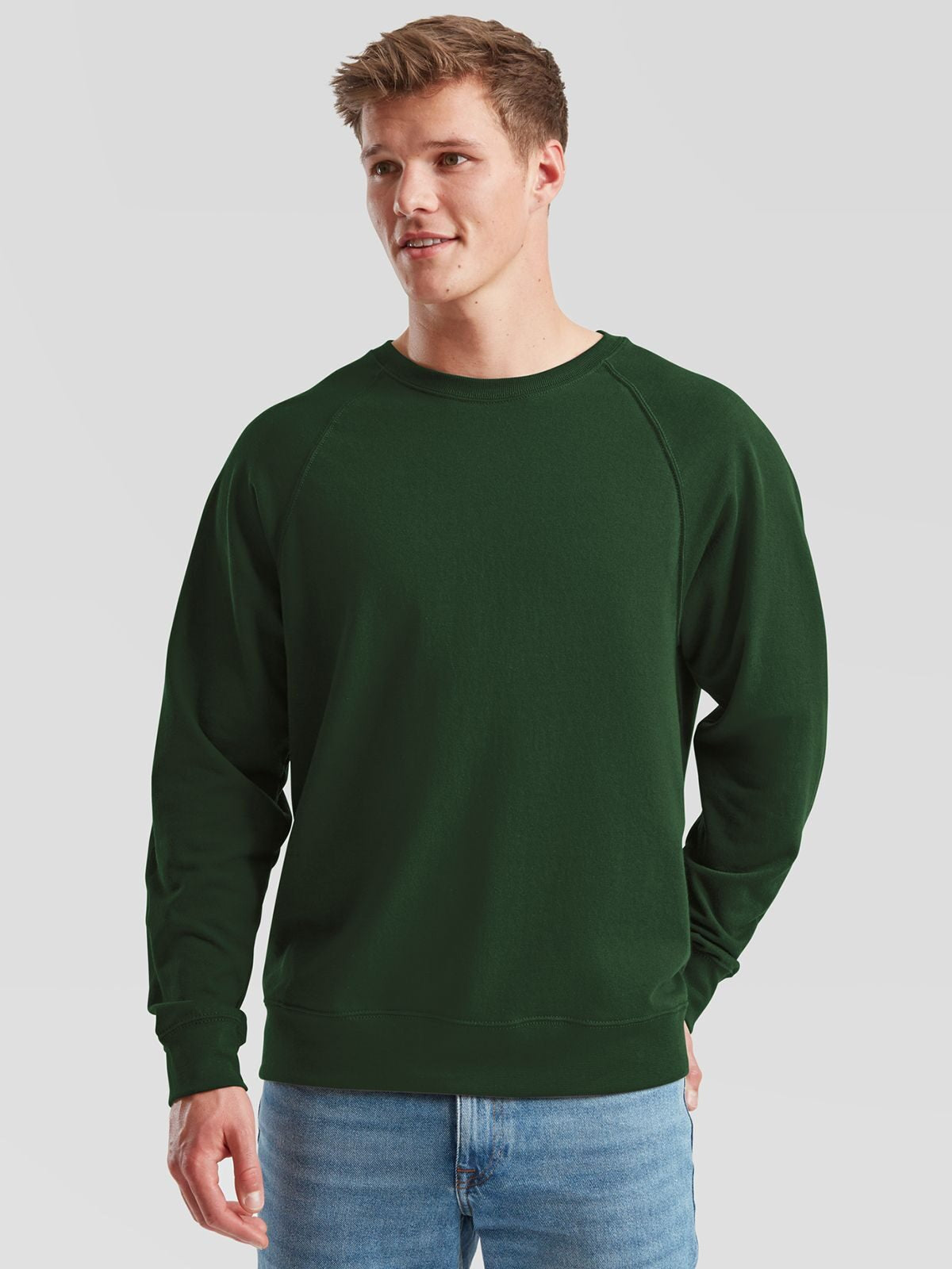 Fruit of the Loom Lightweight Felpa Girocollo Leggera Raglan Uomo