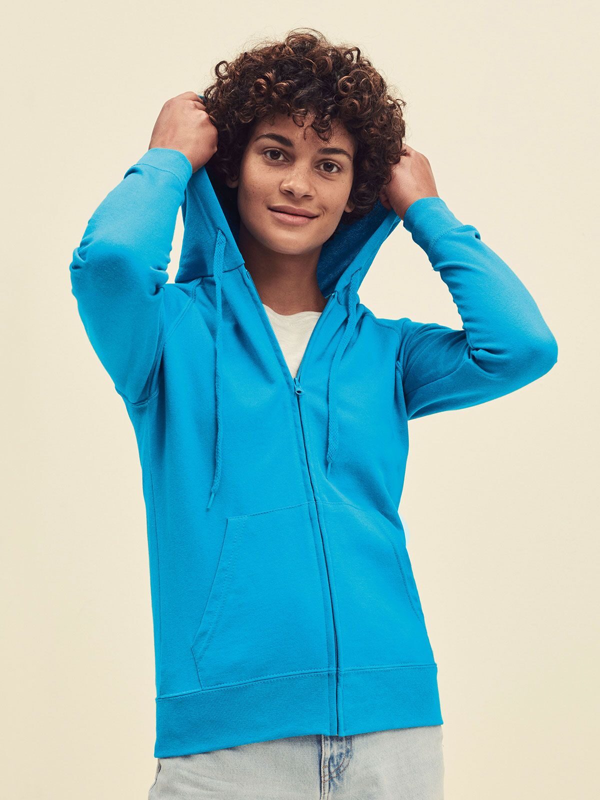 Fruit of the Loom Felpa Con Cappuccio e Zip Leggera Donna
