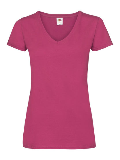 Fruit of the Loom Ladies Valueweight T-Shirt Scollo V Donna